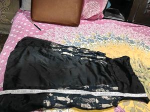Black Sleeveless Dress with Printed Panels