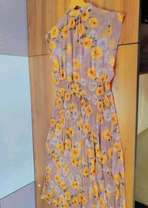Korean imported Floral georgette dress