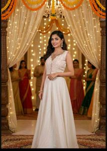 bust 40 Elegant White Lehenga Choli