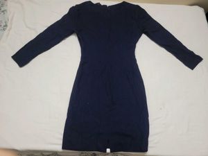 Navy Blue Long Sleeve Dress