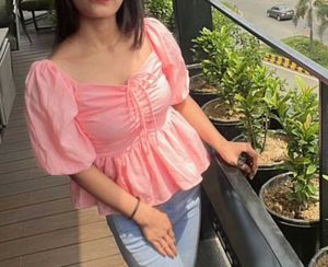 Pink Puff Sleeve Top