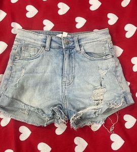 Distressed Denim Shorts