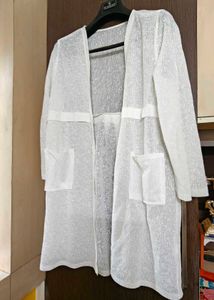 White Sheer Longline shrug