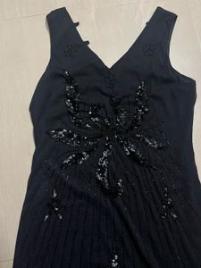 Elegant Sequin Embellished Black Dress