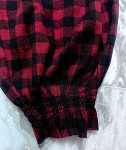 Red &amp; Black Checkered Jogger Pajamas (L-XL)