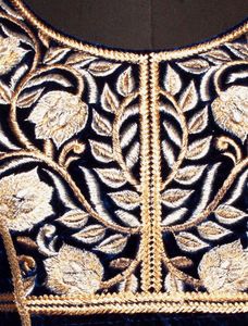 Elegant Embroidered Velvet Blouse