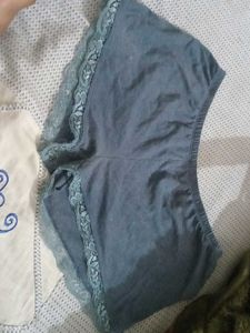 Blue Lace Trimmed Briefs