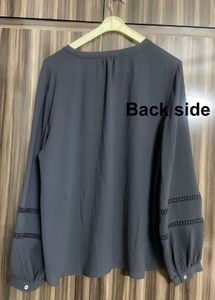 Stylish Grey Long Sleeve Top