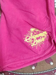 Pink Summer Print Shorts