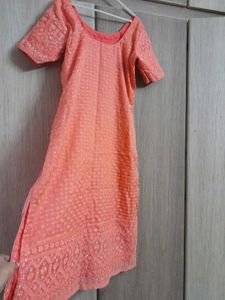 Peach Sequined Kurta freedelivery whodoesn't offer