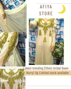 Elegant Ethnic Gown,Net Dupatta & chudidar Shalwar