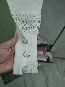 White Lace Trim Palazzos