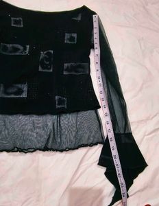 Sheer Mesh Black Long Sleeve Top