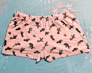 Cute Cactus Print Sleep Shorts