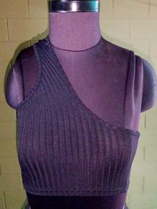 One Shoulder Asymmetrical Ribbed Tank
