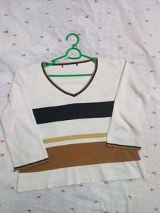 Stylish Striped V-Neck Long Sleeve Top