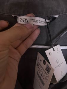 Oversize Very Soft Fabric Zara Shirt Grey Color