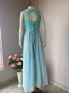 Vintage Aqua Chiffon Gown FIXED PRICE