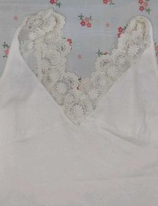 White lace trim cami  and boho top