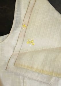 Elegant Yellow Embroidered Saree