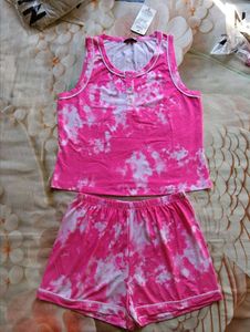 Cute Pink Tie-Dye Pajama Set