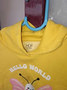 Yellow "Hello World" Butterfly Hoodie