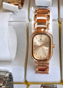 Titan Rose Gold Square Dial Watch