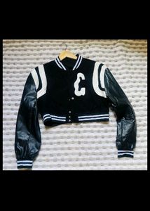 Varsity Leather Bomber Jacket