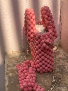 Cute Pink Korean Handbag Or Sling Bag
