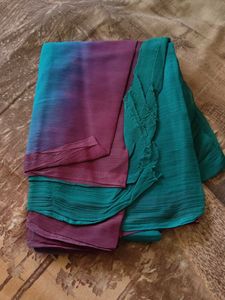 Beautiful Teal Embroidered full Kurta Set with two