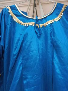 Teal Kurta Set with Gold Embellishments
