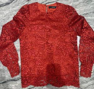Elegant Red Lace Top