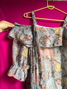 Floral Off-Shoulder Ruffle Dress