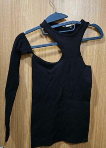 Edgy Black Cutout Tank Top