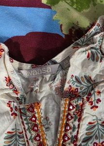 White Kurta with Floral Print and dupatta set