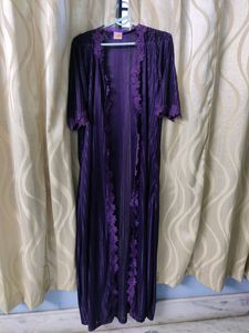 Purple Sexy Night Dress With Shrug