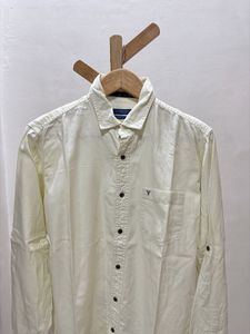 Van heusen Men's lemonish Cream Casual Shirt
