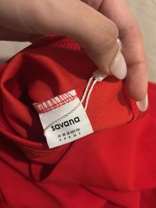 Savana Red Strapless Wrap Top