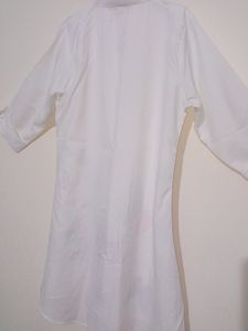 White Color Butterfly Print Long Shirt