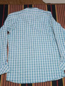 Blue and White Checked Casual Shirt for Men - Size