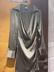 Chic Satin Wrap Dress