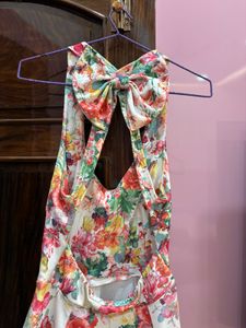Floral Halter Neck Beach Dress