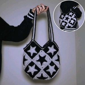 Star Crochet Tote Bag