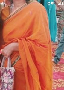 Orange festive Saree