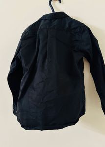 Boy's Stylish Black Button-Down Shirt
