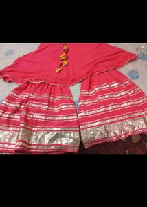 Festive Red Sharara Suit Set