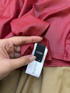 Cider Chic Red Faux Leather Top