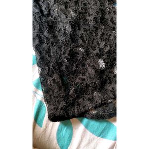 Black Floral Lace Shirt