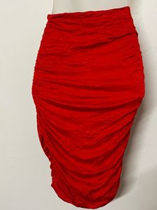 H&amp;M BRANDED Stunning Red Ruched Skirt