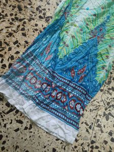Boho Peacock Print Palazzo Pants